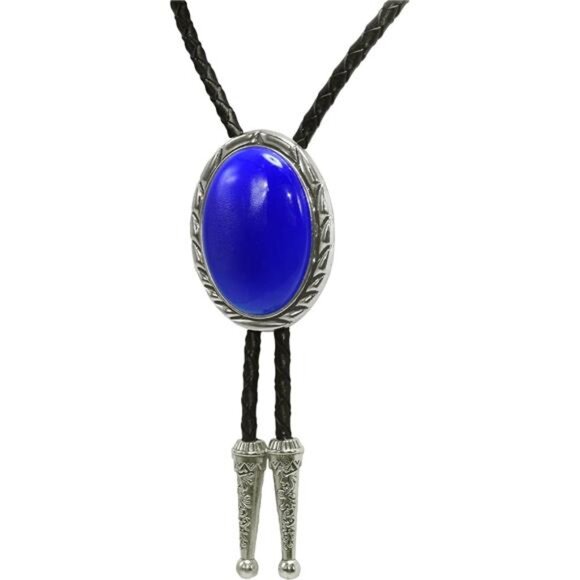 Bolo Tie Natural Colors Stone Blue Natural Stone - Picture 4 of 6
